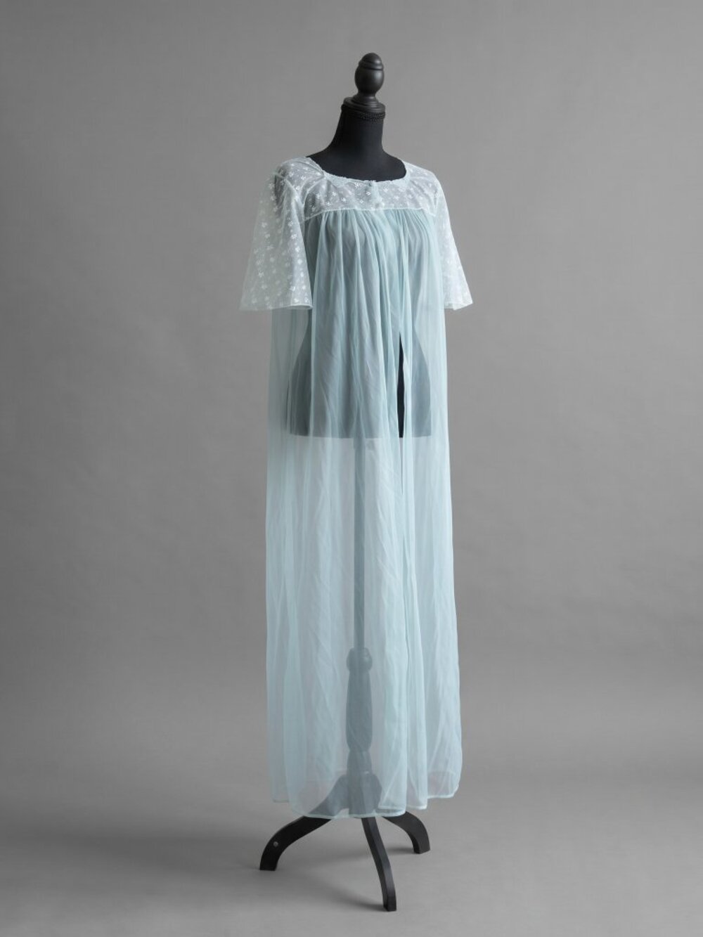 Vintage NOS Movie Star Blue Peignoir Nightgown w/ Original Mervyn's Tag Small